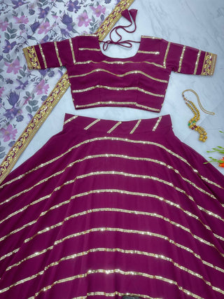 Precious Embroidery Sequence Work Wine Color Lehenga Choli Clothsvilla