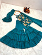 Load image into Gallery viewer, Precious Teal Blue Color Embroidery Work Sharara Suit Clothsvilla