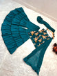 Load image into Gallery viewer, Precious Teal Blue Color Embroidery Work Sharara Suit Clothsvilla