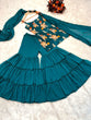 Load image into Gallery viewer, Precious Teal Blue Color Embroidery Work Sharara Suit Clothsvilla
