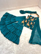 Load image into Gallery viewer, Precious Teal Blue Color Embroidery Work Sharara Suit Clothsvilla