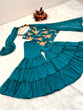 Load image into Gallery viewer, Precious Teal Blue Color Embroidery Work Sharara Suit Clothsvilla