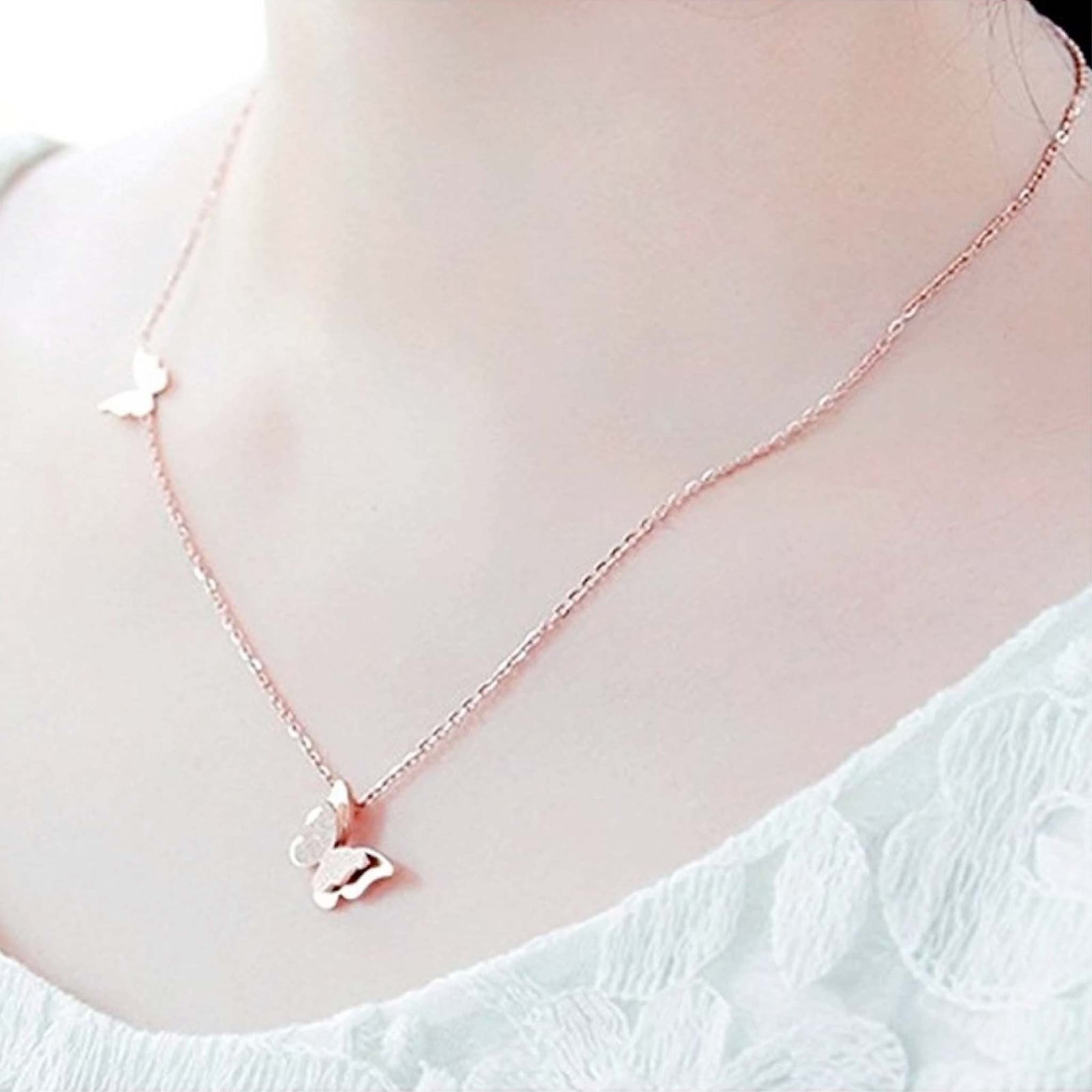 Premium Iconic Crystal Butterfly for Girls Women Brass Pendant Set ClothsVilla