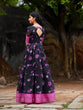 Load image into Gallery viewer, Wine Color Soft Cotton Gown With Print And Weaving Border Work Clothsvilla