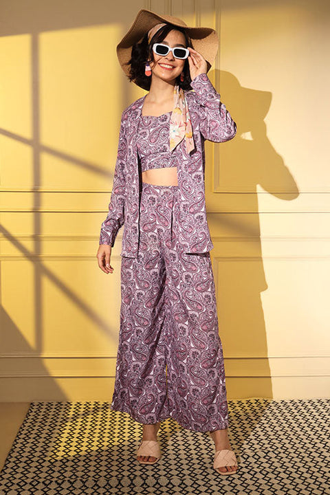 Printed Designer Western Co-Ords with Blouse Set Collection ClothsVilla.com Main image