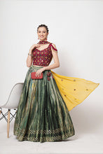 Load image into Gallery viewer, Printed Style Contrast Color Wholesale Rate Lehenga Choli Collection ClothsVilla.com
