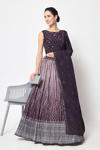 Purple Color Party Wear Lehenga Choli Set Collection ClothsVilla.com