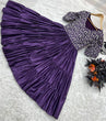 Load image into Gallery viewer, Purple Color Ruffle Style Embroidery Work Dress Clothsvilla