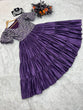 Load image into Gallery viewer, Purple Color Ruffle Style Embroidery Work Dress Clothsvilla