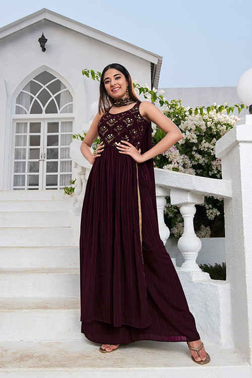 Georgette Thread And Sequins Embroidered Work Salwar Suit ClothsVilla.com