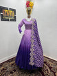 Load image into Gallery viewer, Purple Gown in Vichitra Silk with Embroidery Sequence Work ClothsVilla.com