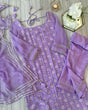 Load image into Gallery viewer, Purple Kurti Set in Georgette With Fancy Sequence Work Clothsvilla