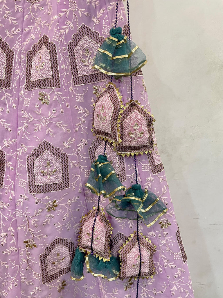 Purple Lehenga Choli in Georgette with Sequence and Zari Work Clothsvilla