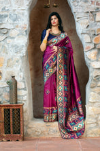 Load image into Gallery viewer, Purple Patola Weaving Silk Festival Wear Saree ClothsVilla