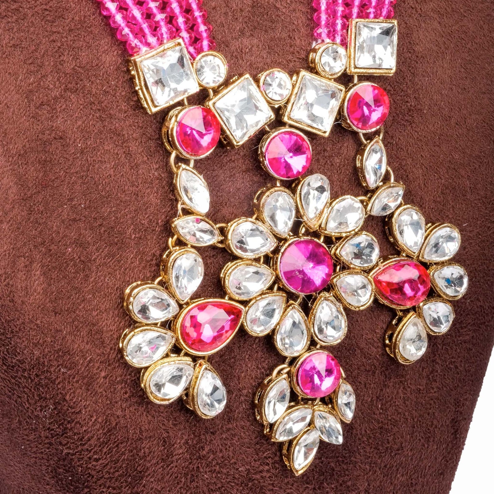 Purple Pearl And Dimond Necklace Alloy Gold-plated Jewel Set ClothsVilla