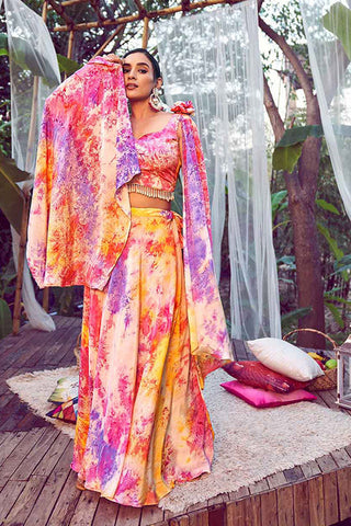 Purple Pink Elegant Printed Plus Size Lehenga Choli Collection ClothsVilla.com