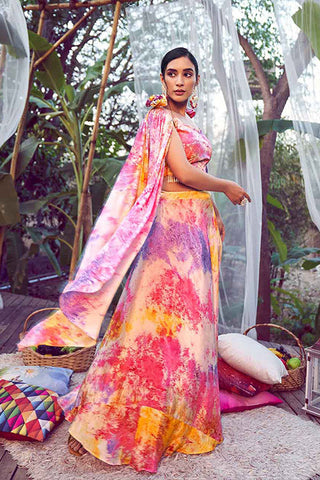 Purple Pink Elegant Printed Plus Size Lehenga Choli Collection ClothsVilla.com