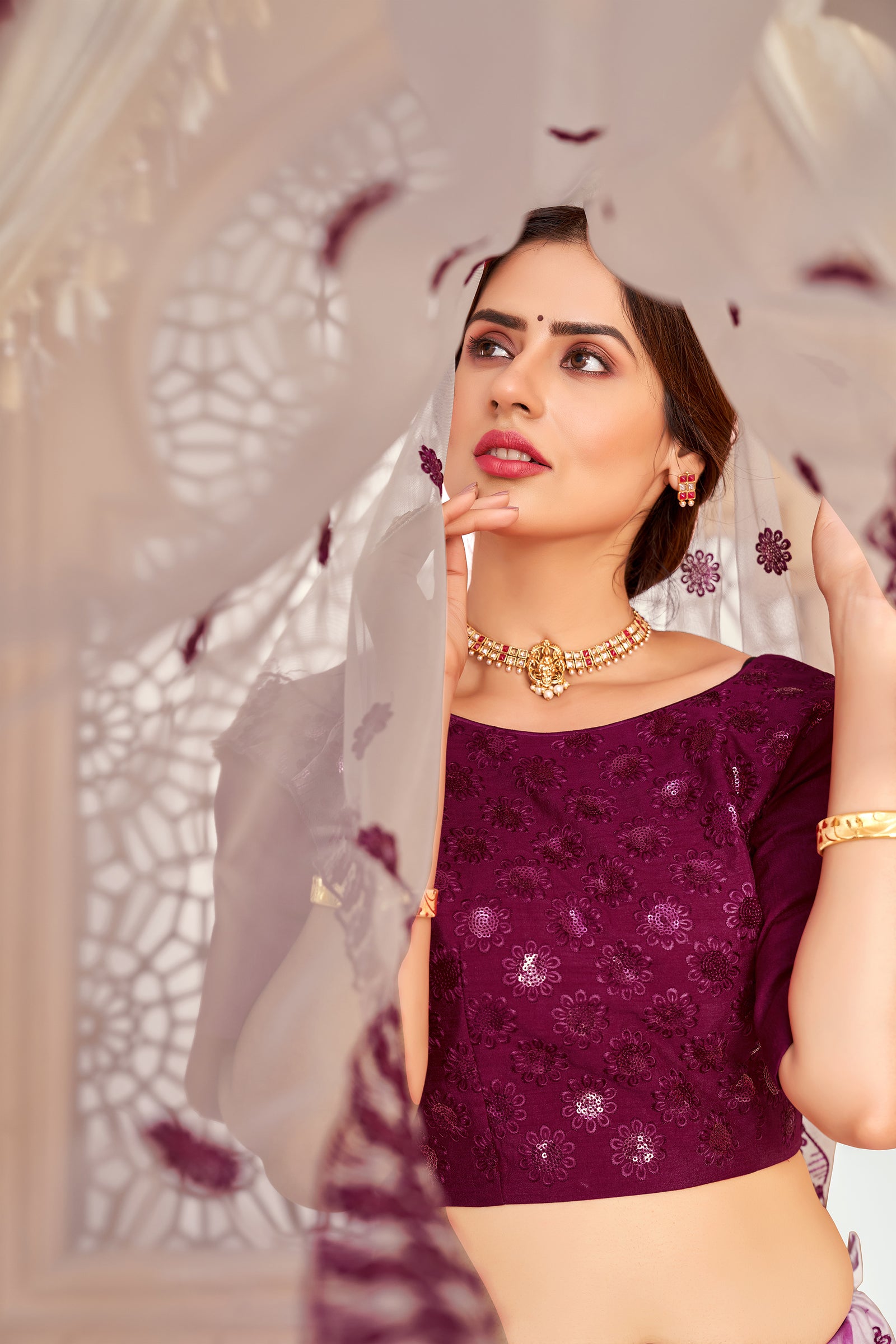 Purple Shibori Printed Cotton Party Wear Lehenga Choli ClothsVilla