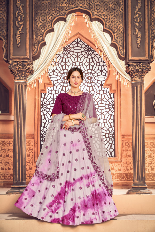 Purple Shibori Printed Cotton Party Wear Lehenga Choli ClothsVilla