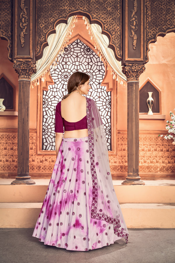 Purple Shibori Printed Cotton Party Wear Lehenga Choli ClothsVilla