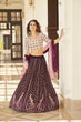 Load image into Gallery viewer, Purple Georgette Thread With Sequince Embroidered Lehenga Choli ClothsVilla.com