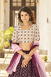 Load image into Gallery viewer, Purple Georgette Thread With Sequince Embroidered Lehenga Choli ClothsVilla.com