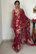 Load image into Gallery viewer, Delightful  1-Minute Ready To Wear Red Cotton Silk Saree RTW