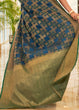 Load image into Gallery viewer, Blue Patola Silk Saree with Golden Border : Top Pick Clothsvilla