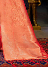 Load image into Gallery viewer, Golden Orange Kanjivaram Soft Woven Silk Saree Clothsvilla