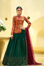 Rama Green Chinon Silk Sequins Embroidered Lehenga Choli ClothsVilla.com