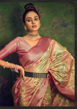 Load image into Gallery viewer, Rangkart Vol. 2 Jaal Organza Contrast Woven Saree Ivory Clothsvilla