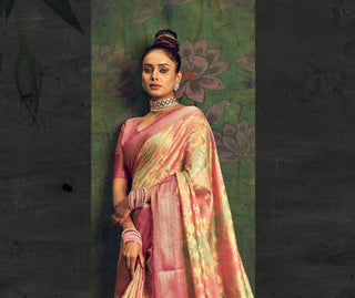 Rangkart Vol. 2 Jaal Organza Contrast Woven Saree Ivory Clothsvilla