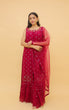 Load image into Gallery viewer, Raspberry Pakistani Georgette Plazo Suit For Indian Festival &amp; Weddings - Rubber Print Work, Clothsvilla