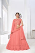 Load image into Gallery viewer, Ravishing Peach Thread Embroidery Festive Wear Lehenga Choli ClothsVilla