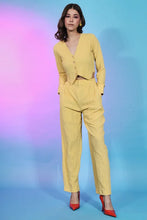 Load image into Gallery viewer, Ready To Wear Yellow Fancy Fabric Self Design Co-Ord Set ClothsVilla