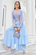 Load image into Gallery viewer, Readymade Embroidered Designer Sky Koti Style Co-Ords Collection ClothsVilla.com