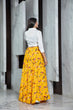 Load image into Gallery viewer, Readymade Yellow Printed Crepe Indo Western Skirt With White Shirt Top ClothsVilla