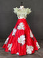 Red Color Heavy Dull Satin Floral Digital Printed Lehenga With Pista Color Varisa Silk Choli Clothsvilla