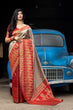 Load image into Gallery viewer, Red-Grey Banarasi Silk Festival Wear Saree With Blouse ClothsVilla