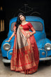Load image into Gallery viewer, Red-Grey Banarasi Silk Festival Wear Saree With Blouse ClothsVilla