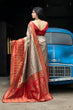 Load image into Gallery viewer, Red-Grey Banarasi Silk Festival Wear Saree With Blouse ClothsVilla
