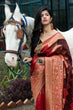 Load image into Gallery viewer, Red Banarasi Silk Festival Wear Saree With Blouse ClothsVilla