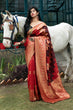 Load image into Gallery viewer, Red Banarasi Silk Festival Wear Saree With Blouse ClothsVilla