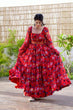 Load image into Gallery viewer, Red Color Trendy Georgette Floral Print Women's Gown ClothsVilla