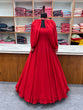 Load image into Gallery viewer, Red Faux Georgette Fancy Sleeves Gown ClothsVilla