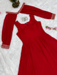 Load image into Gallery viewer, Red Faux Georgette Fancy Sleeves Gown ClothsVilla