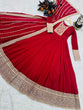 Load image into Gallery viewer, Red Gown in Faux Georgette with Embroidery Sequence Work ClothsVilla