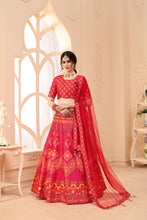 Load image into Gallery viewer, Red Lehenga Choli For Women Digital Print Festive Wear Lengha Choli With Dupatta,Indian Traditional Wedding Bridal Ghagra Choli ClothsVilla