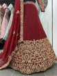 Load image into Gallery viewer, Red Lehenga Choli in Georgette With Mukaish Work Clothsvilla