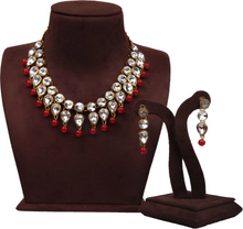 Load image into Gallery viewer, Red Pearl Necklace Alloy Jewel Set ClothsVilla